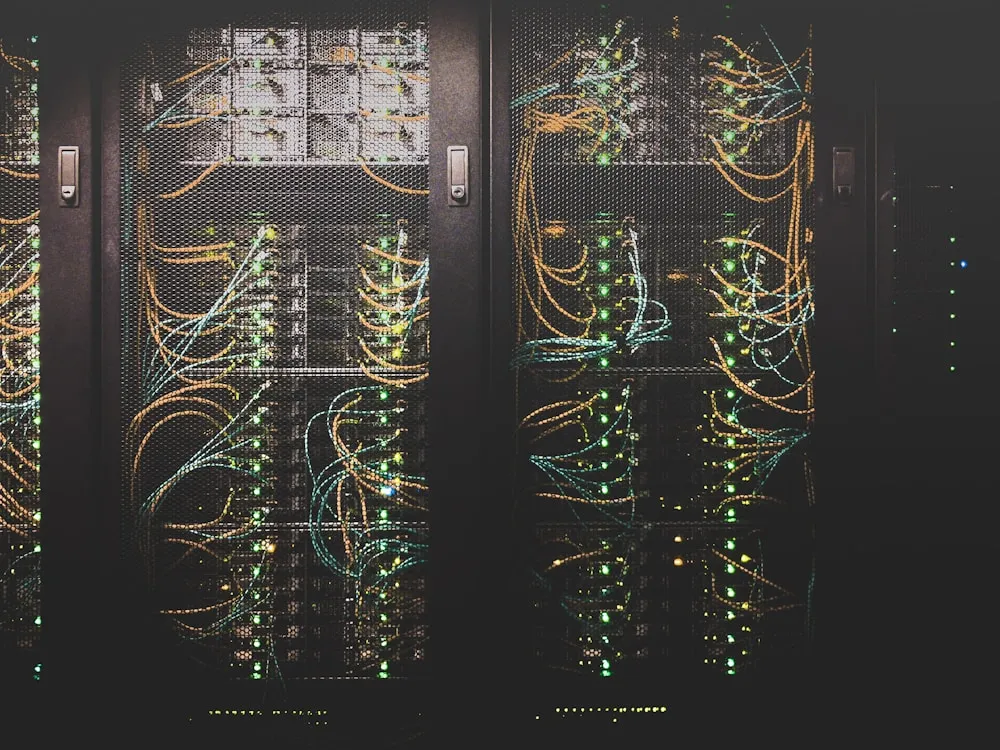 Server rack with patch cables