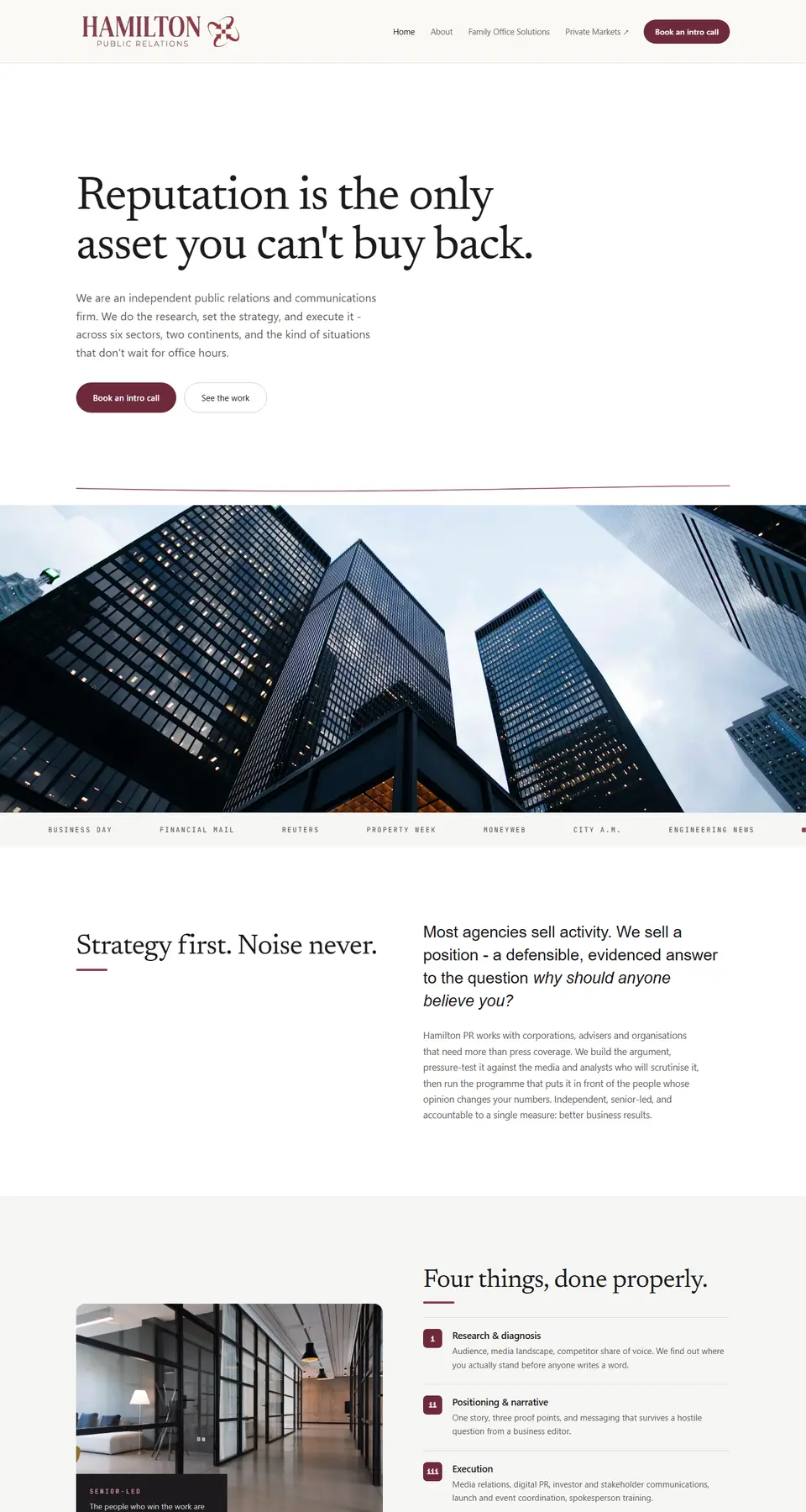 HamPR website screenshot