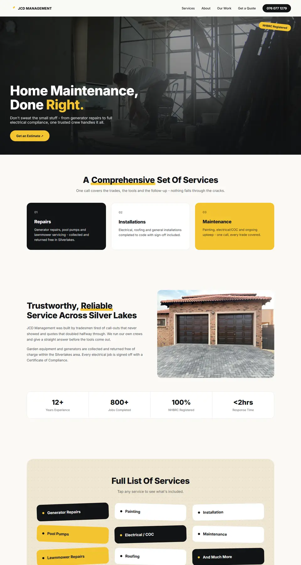 JCD Management website screenshot