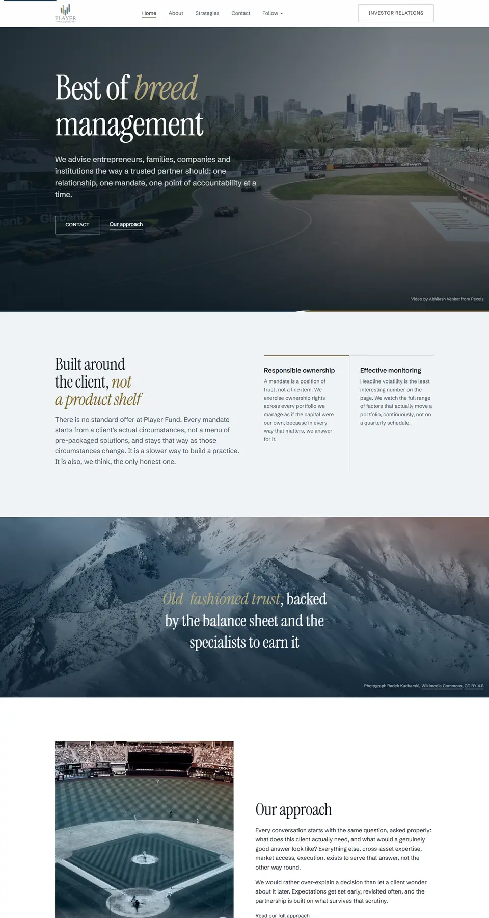 Player Fund website screenshot