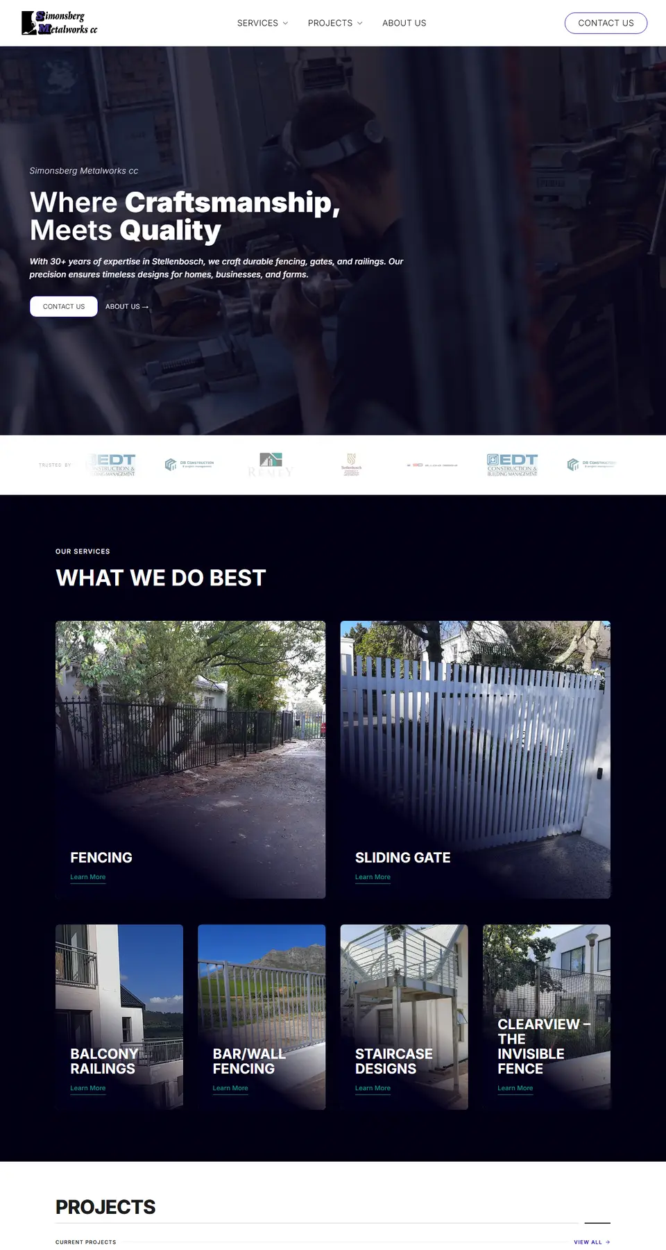 Simonsberg Metalworks website screenshot